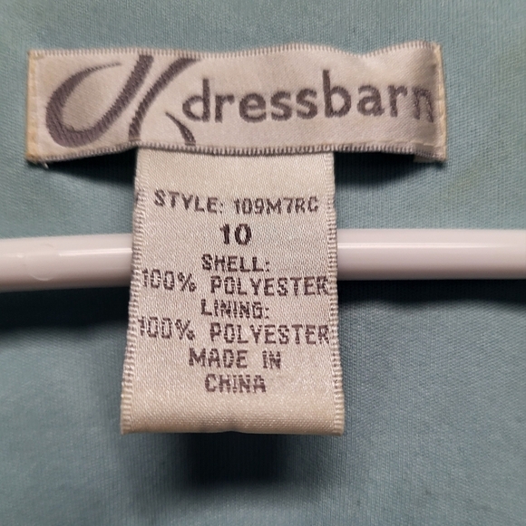 Dressbarn Women's Floral Long Teal Dress with Ruffle Sleeves - Size 10 - Picture 3 of 3